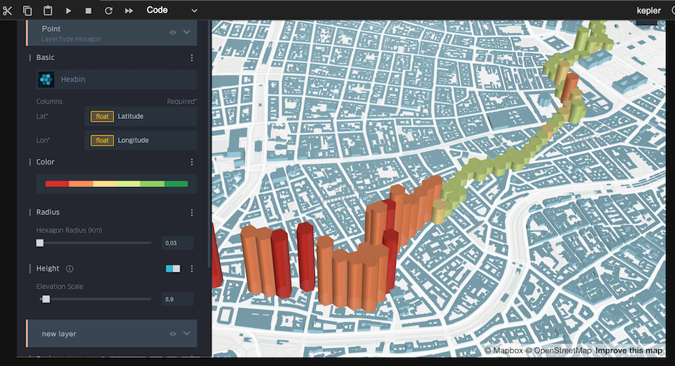 Rendering data on a map with Kepler.gl